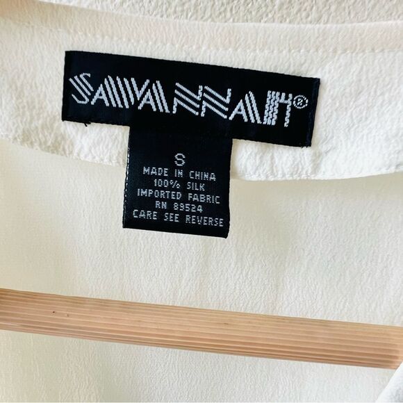 Vintage Savannah Womens 90's Cream White Womens Button Closure 100% Silk Vest - Picture 4 of 5